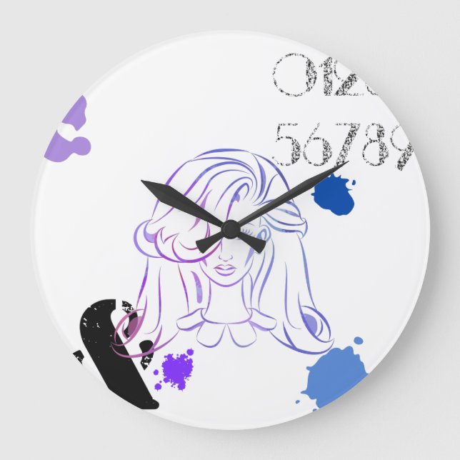 Reloj Redondo Grande Un toque de salpicaduras de color (Anverso)