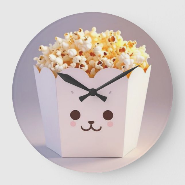 Reloj Redondo Grande Un túmulo de palomitas de maíz (Anverso)