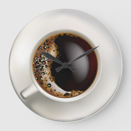 Reloj Redondo Grande Una copa de café negro