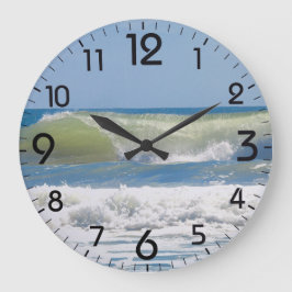 Reloj Redondo Grande Una ola de playa perfecta