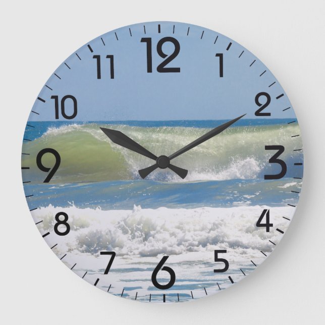 Reloj Redondo Grande Una ola de playa perfecta (Anverso)
