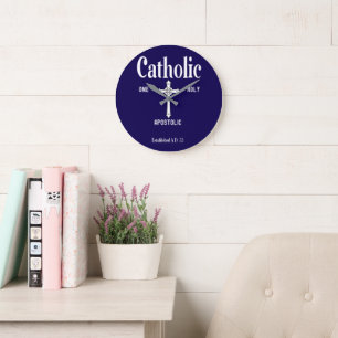 Reloj Redondo Grande Una Santa Iglesia Católica Apostólica