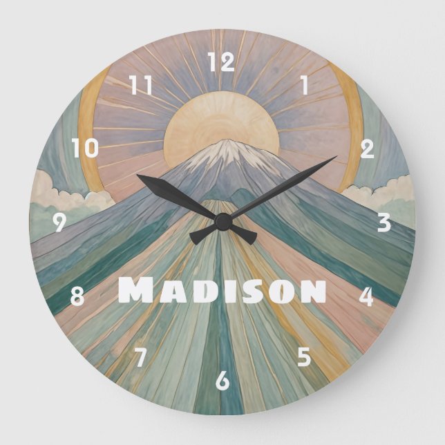 Reloj Redondo Grande Una serenata volcánica personalizada (Anverso)