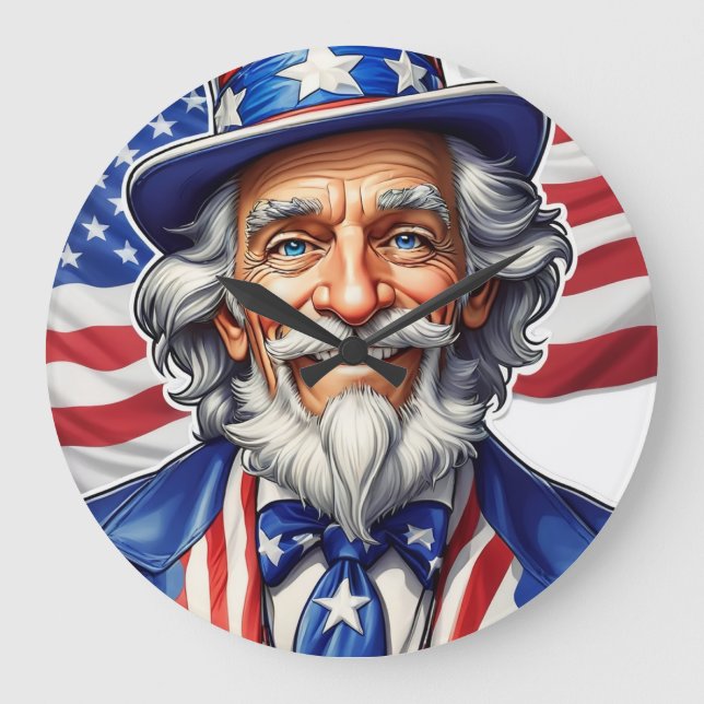 Reloj Redondo Grande Uncle Sam USA (Anverso)