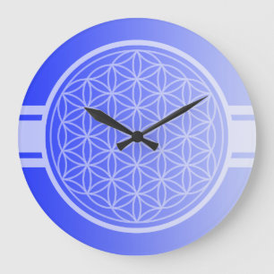 Reloj Redondo Grande ÚNICAMENTE gradientes COLOR azul real - Flor de vi