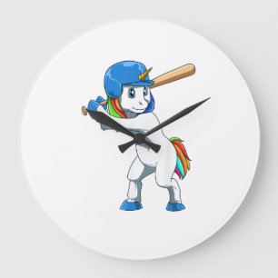 Reloj Redondo Grande Unicorn Béisbol Unicornio Jugando Béisbol Unicorni