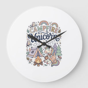 Reloj Redondo Grande Unicorn Campfire Unicorn Premium Vector Sticker an