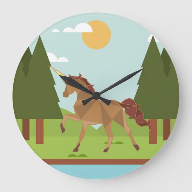 Reloj Redondo Grande Unicornio (Anverso)