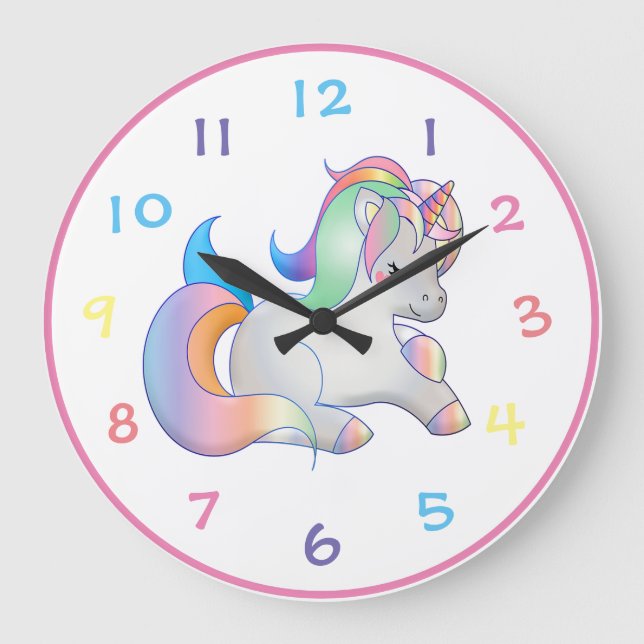 Reloj Redondo Grande Unicornio (Anverso)