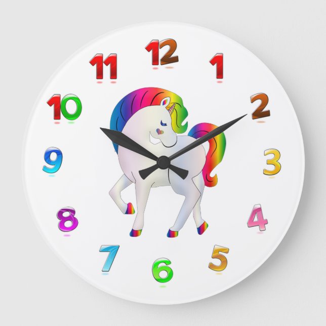 Reloj Redondo Grande Unicornio (Anverso)