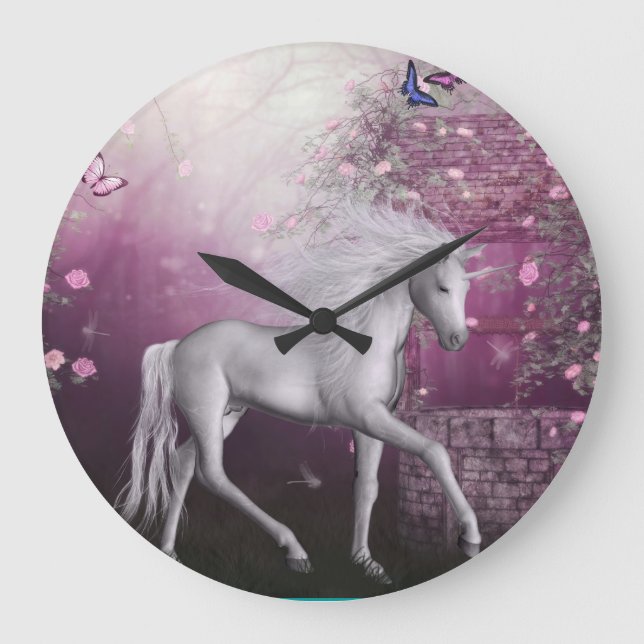 Reloj Redondo Grande unicornio (Anverso)