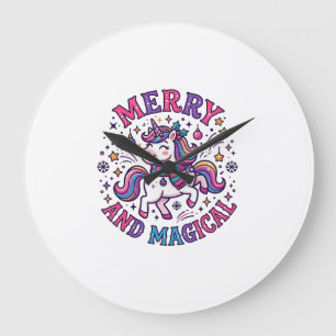 Reloj Redondo Grande Unicornio Alegre y Mágico