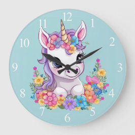 Reloj Redondo Grande Unicornio, bebé mágico dulce