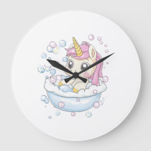 Reloj Redondo Grande Unicornio de Baño de Burbujas (1)