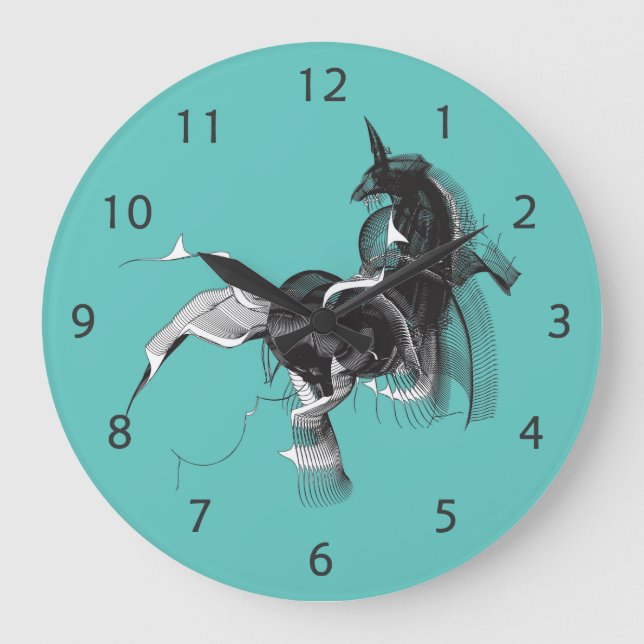 Reloj Redondo Grande Unicornio digital (Anverso)