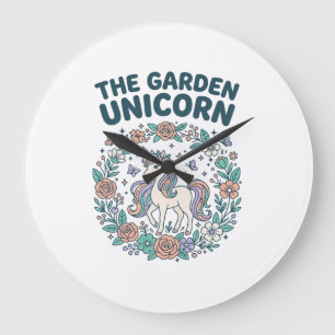 Reloj Redondo Grande Unicornio El Unicornio Del Jardín Diseño De Camise