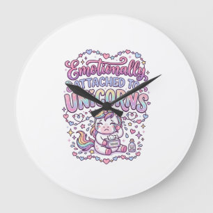 Reloj Redondo Grande Unicornio Emocionalmente Apegado a Unicornios Orig
