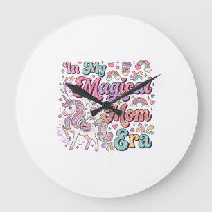 Reloj Redondo Grande Unicornio En Mi Era De Mamá Mágica Kawaii Arte POD