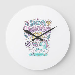 Reloj Redondo Grande Unicornio Fútbol Unicornio Estrella Mono