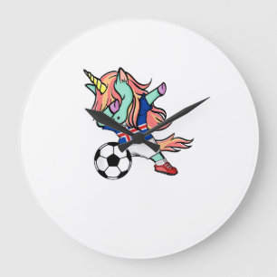 Reloj Redondo Grande Unicornio haciendo dabbing Jersey de fútbol de Isl