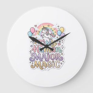 Reloj Redondo Grande Unicornio Humano Pequeño Magia Mayor Vector Premiu