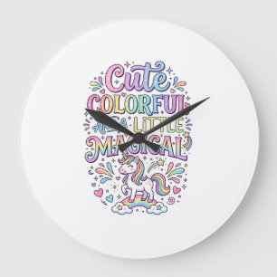 Reloj Redondo Grande Unicornio Lindo Colorido y un Poco Mágico Original