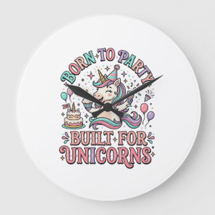 Reloj Redondo Grande Unicornio Nacido para la Fiesta Construido para Un