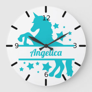 Reloj Redondo Grande Unicornio Personalizado