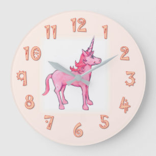 Reloj Redondo Grande Unicornio rosa