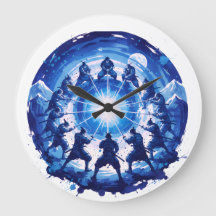 Unidad de Samuráis Arte Circular en Tinta Azul Jap