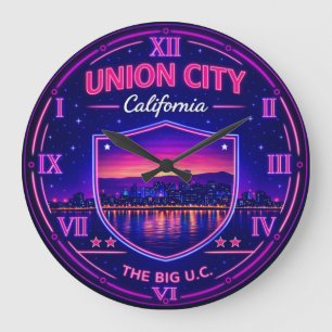 Reloj Redondo Grande Union City California Skyline