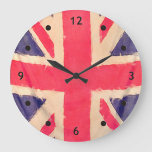 Reloj Redondo Grande UNION JACK FLAG grunge