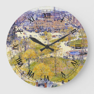 Reloj Redondo Grande Union Square en primavera por Frederick Childe Has