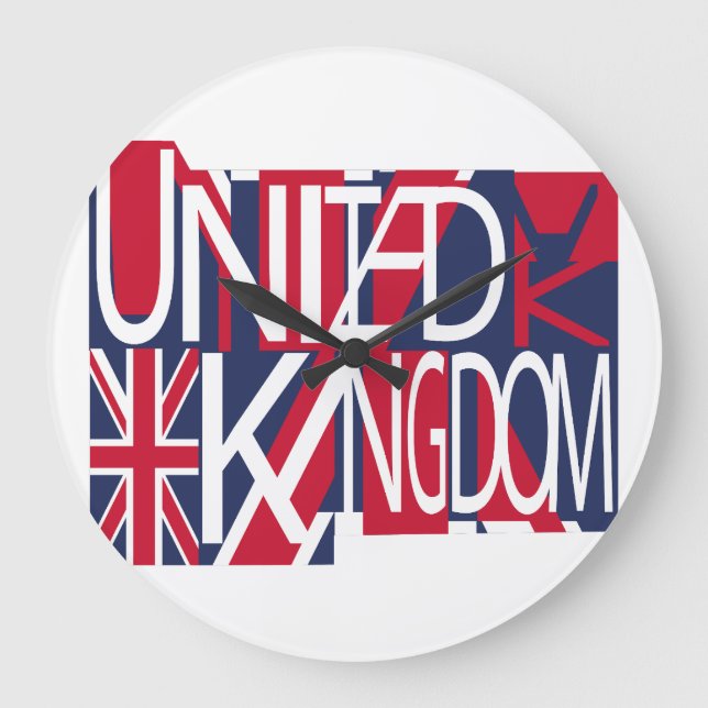 Reloj Redondo Grande United Kingdom UK flag BY MASANSER PIXELAT (Anverso)