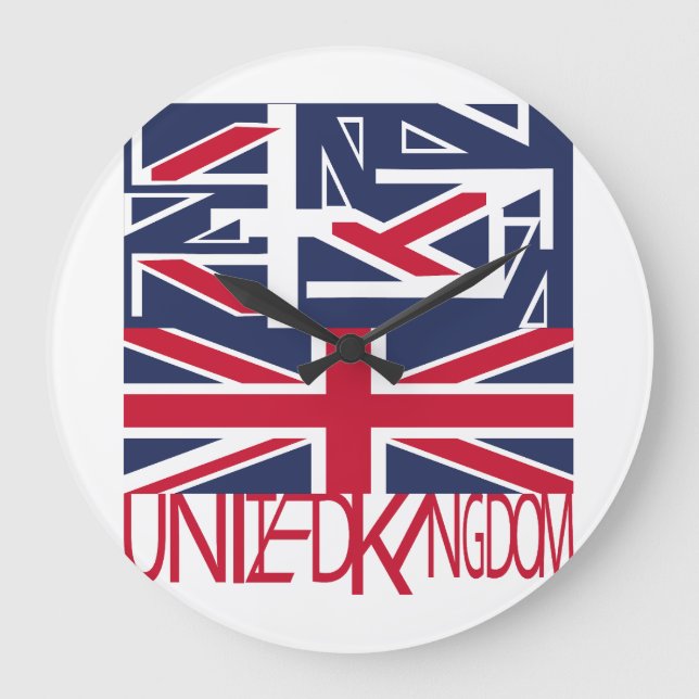 Reloj Redondo Grande United Kingdom UK flag BY MASANSER PIXELAT (Anverso)