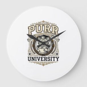 Reloj Redondo Grande Universidad Maullido Gato Academia Universitaria F