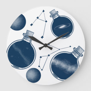 Reloj Redondo Grande Universo en una botella