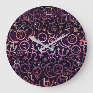 Reloj Redondo Grande Universo Planetario Espacial de Planetas Brillante