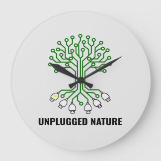 Reloj Redondo Grande Unplugged Nature Circuit Tree USB