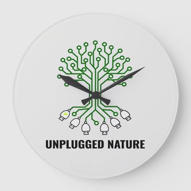 Reloj Redondo Grande Unplugged Nature Circuit Tree USB (Anverso)