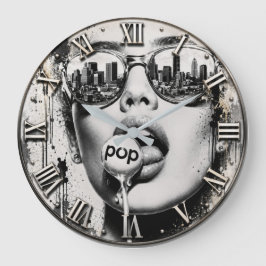 Reloj Redondo Grande Urban Pop Art City Skyline Women Sunglasses 