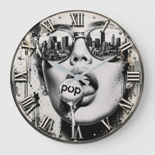 Reloj Redondo Grande Urban Pop Art City Skyline Women Sunglasses