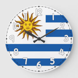 Reloj Redondo Grande Uruguay Flag Wall Clock – Patriotic Home & Office 