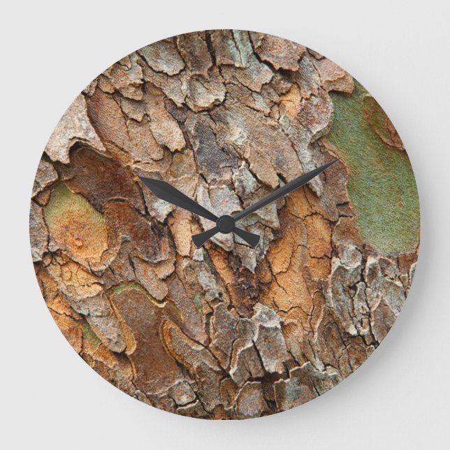 Reloj Redondo Grande USA, Tennessee, Close Up Of Bark On A Tree (Anverso)