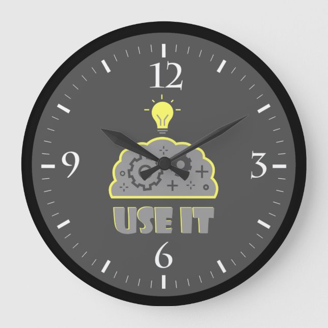 Reloj Redondo Grande Usa tu cerebro (Anverso)