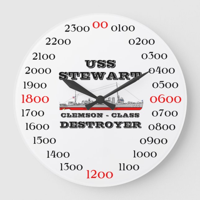 Reloj Redondo Grande USS Stewart (DD-224) (Anverso)