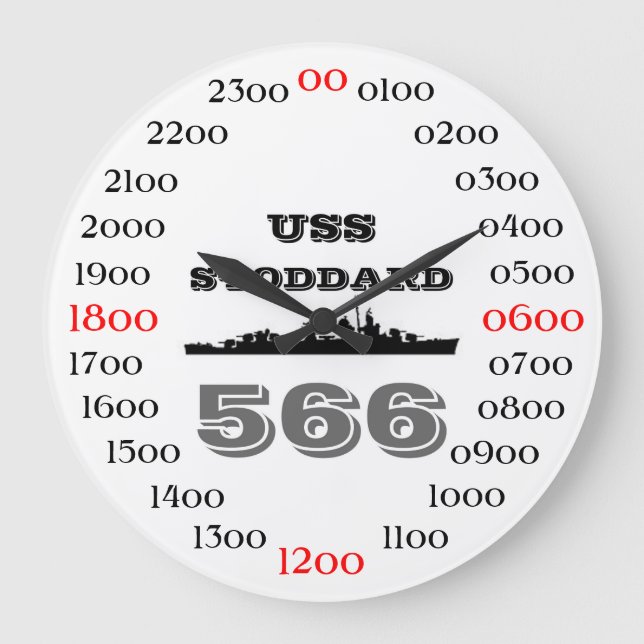 Reloj Redondo Grande USS Stoddard (DD-566) (Anverso)