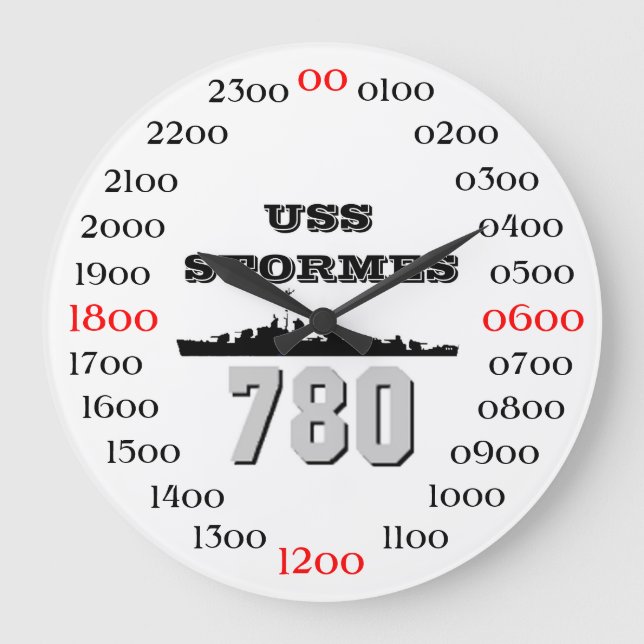 Reloj Redondo Grande USS Stormes (DD-780) (Anverso)