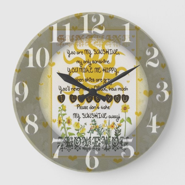 Reloj Redondo Grande Usted es mi sol (Anverso)