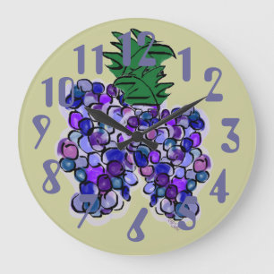 Reloj Redondo Grande Uvas de Whimsy (salvia)